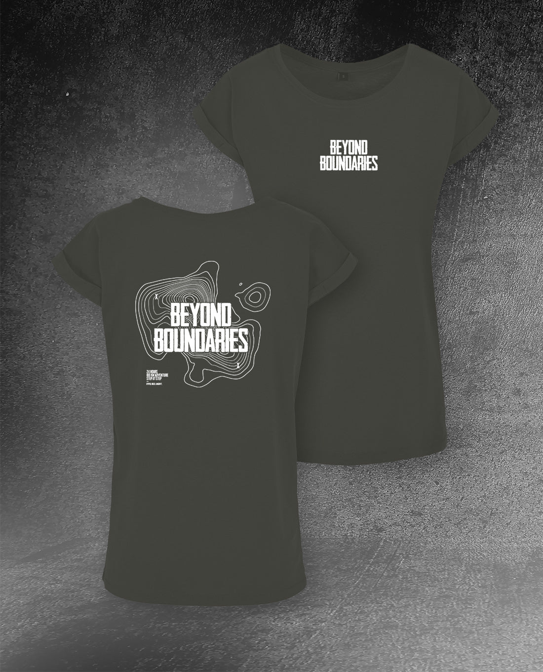 DAMEN T-SHIRT LONG TEE "BEYOND BOUNDARIES"