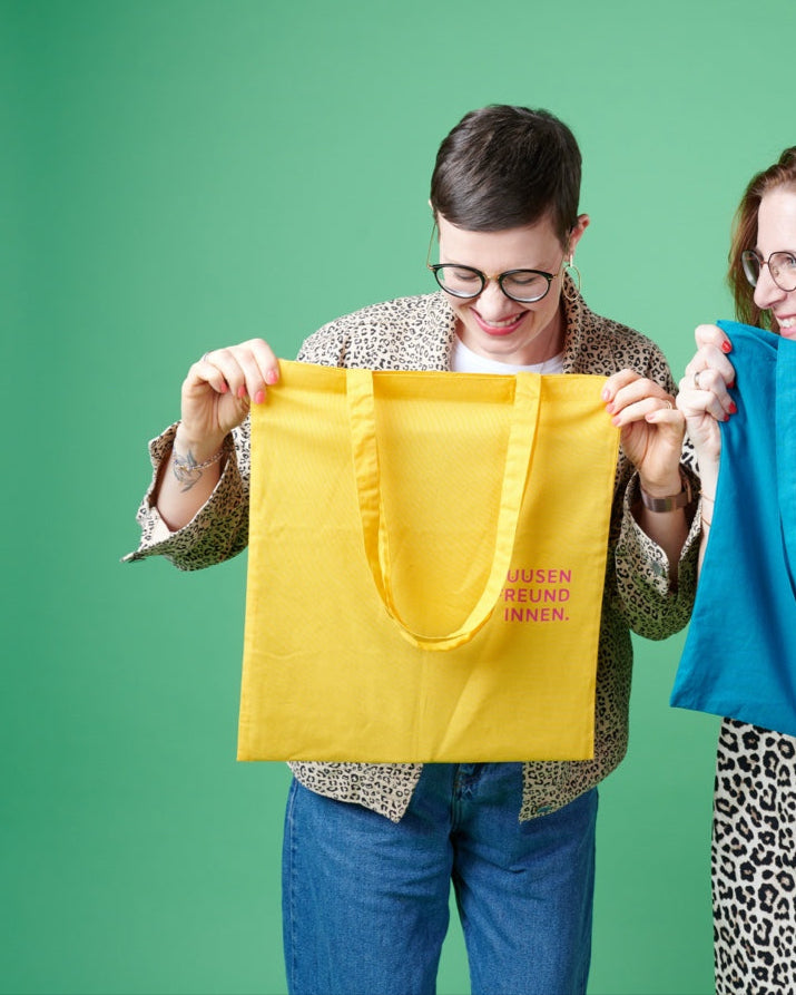 Baumwolltasche "BUUSENFREUNDINNEN" gelb
