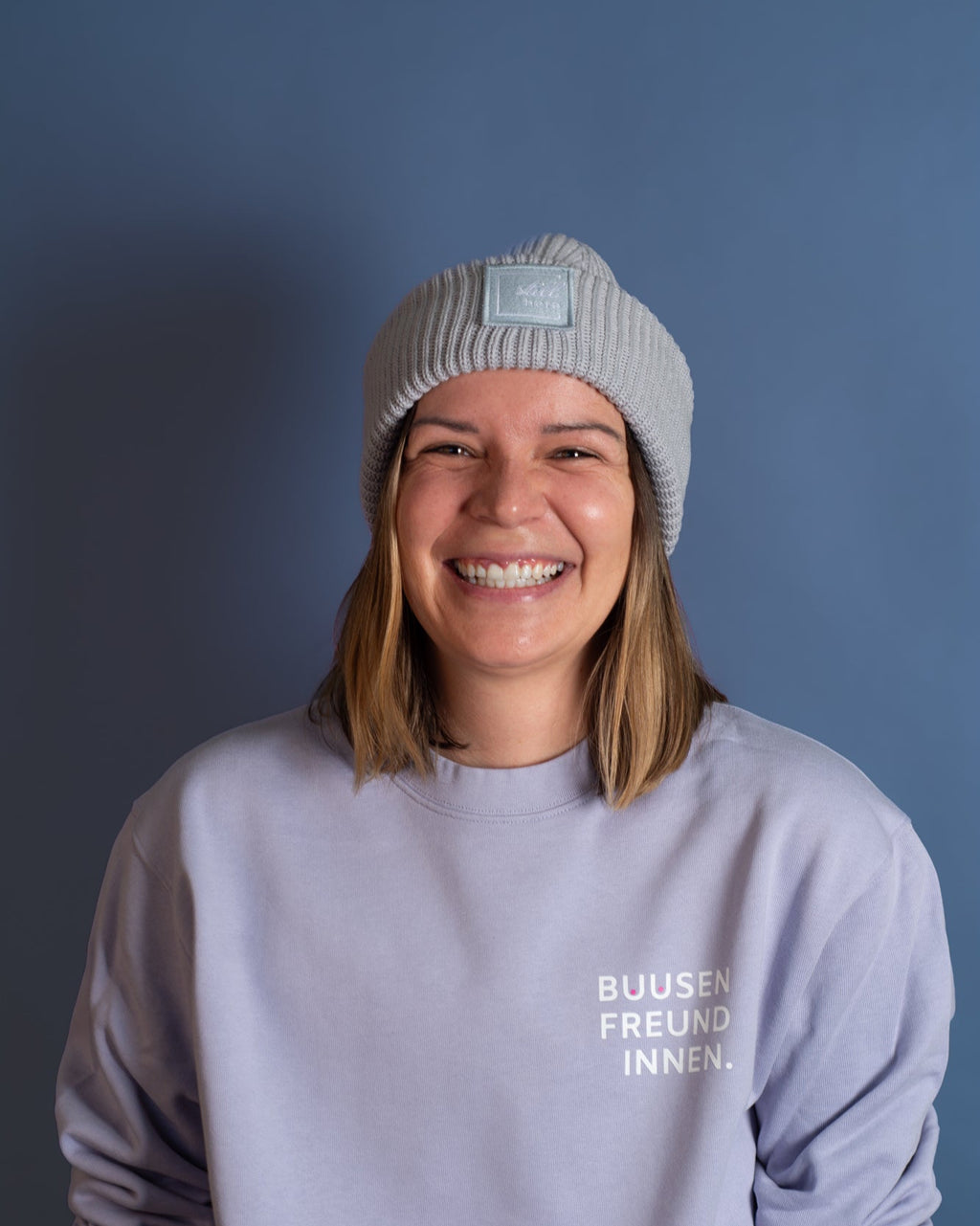 Beanie "still here" grey heavy rib