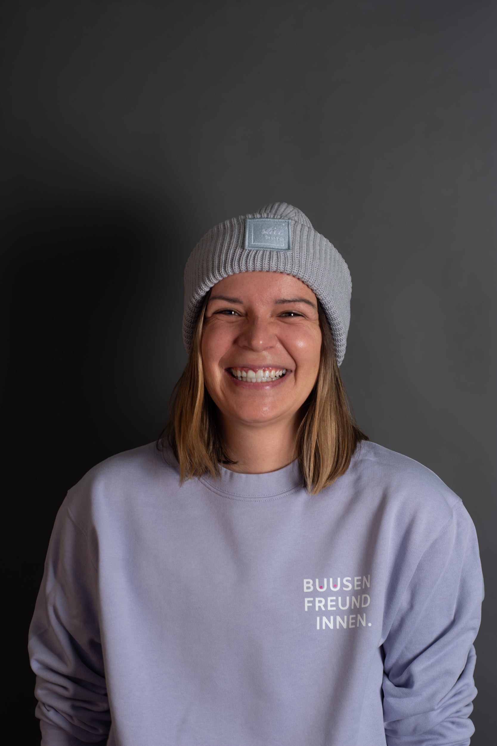 Beanie "still here" grey heavy rib