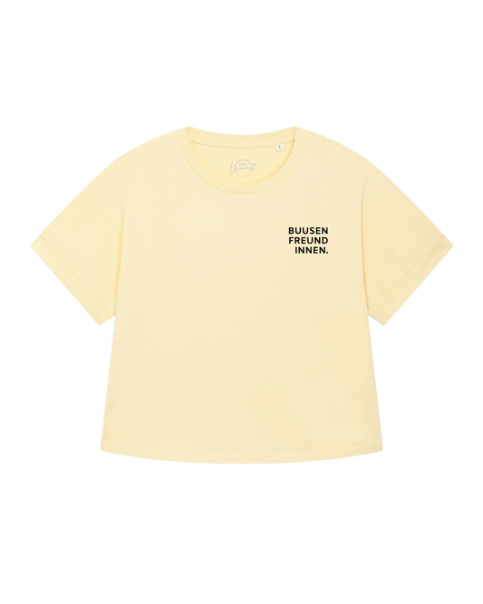 Oversize T-Shirt Damen "BUUSENFREUNDINNEN" butter