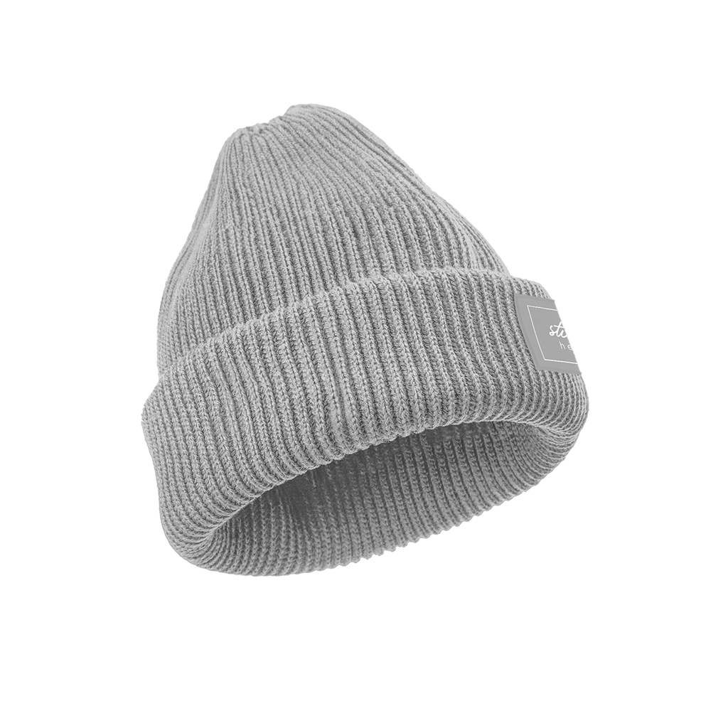 Beanie "still here" grey heavy rib
