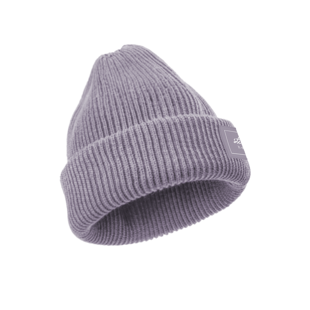 Beanie "still here" lavender soft rib