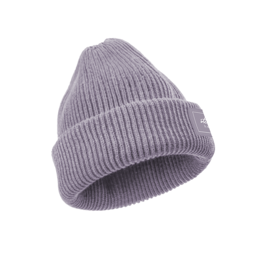 Beanie "still here" lavender soft rib