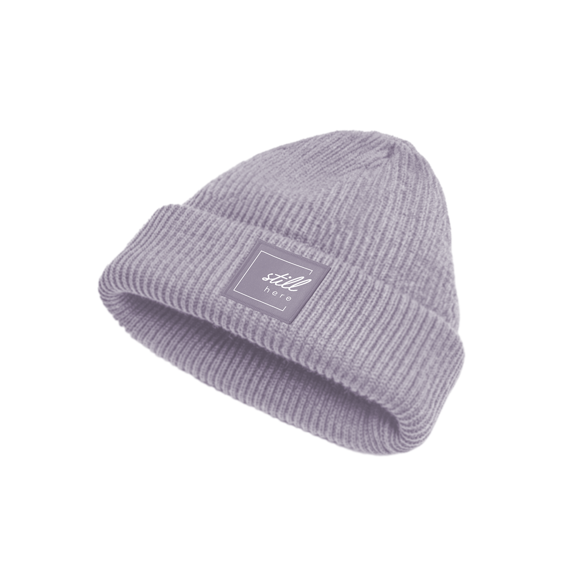 Beanie "still here" lavender soft rib