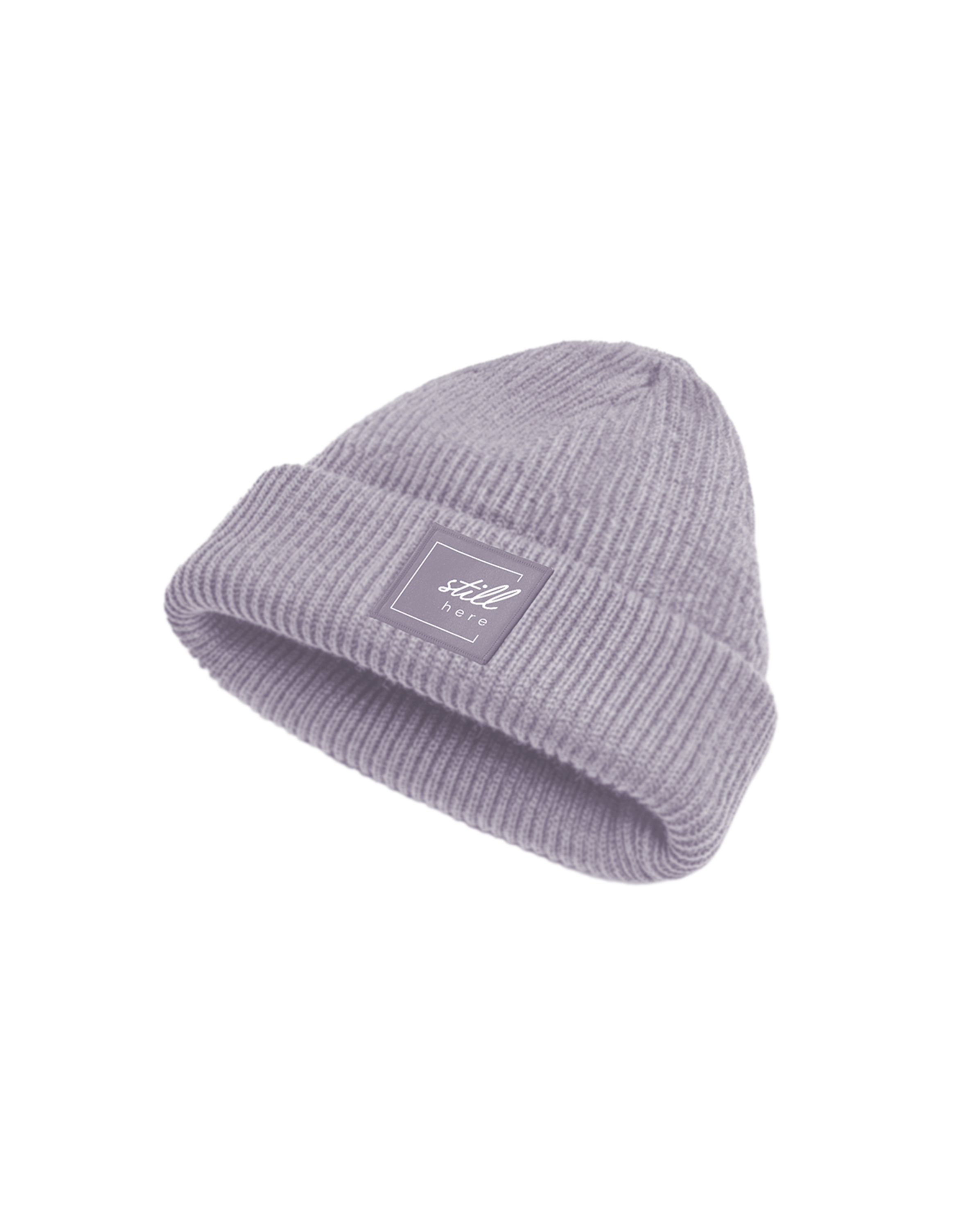Beanie "still here" lavender soft rib